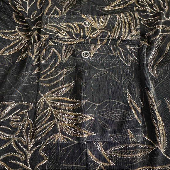 2pc Chico's Travelers Outfit Open Front Cardigan Patterned Crop Pants 3 XL 16 - Picture 10 of 15